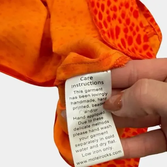 Motel Rocks Womens Two Piece Chelin Crop Top & Skirts Cheetah Tangerine Size XXS - Picture 9 of 11